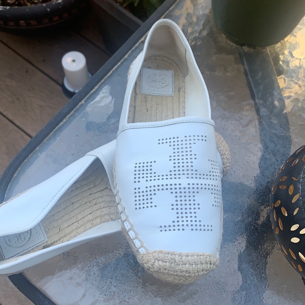 Tory Burch White Leather espadrilles